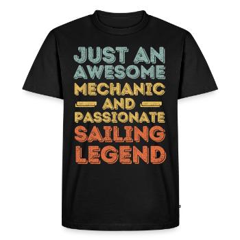 Mechanic sailing retro - Men's Premium Organic T-Shirt - black - Front - Nico (187cm)