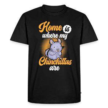 La maison est l’endroit où mon chinchilla est rongeur - T-shirt Premium bio Homme - noir - Devant - Nico (187cm)