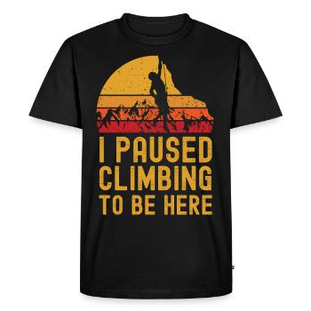 Climbing retro vintage - Men's Premium Organic T-Shirt - black - Front - Nico (187cm)