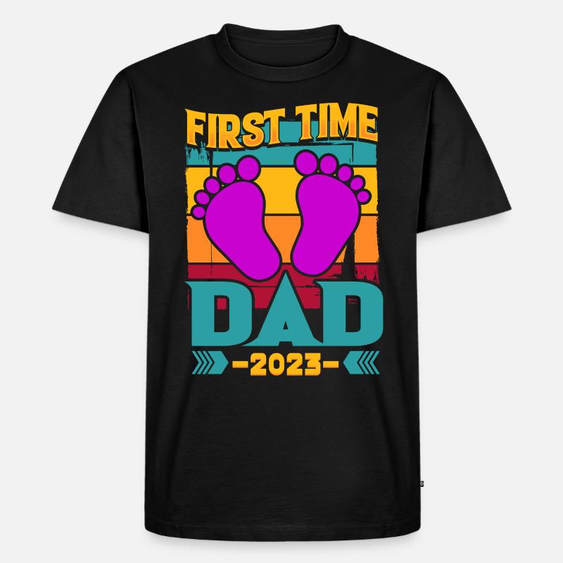 Vaterschaft 2023 Vater - Männer Premium Bio T-Shirt - Schwarz