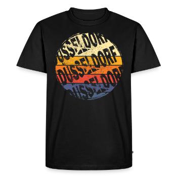 Dusseldorf Germany City Vintage Retro Skyline - Men's Premium Organic T-Shirt - black - Front - Nico (187cm)