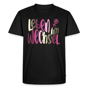 Leben im Wandel Wechseljahre - Männer Premium Bio T-Shirt - Schwarz - Vorne - Nico (187cm)