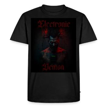 Démon électronique - T-shirt Premium bio Homme - noir - Devant - Nico (187cm)
