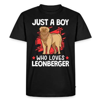 Un seul garçon qui aime Leonberger - T-shirt Premium bio Homme - noir - Devant - Nico (187cm)