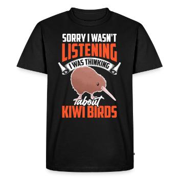 kiwi bird funny saying new zealand kiwi - Men's Premium Organic T-Shirt - black - Front - Nico (187cm)
