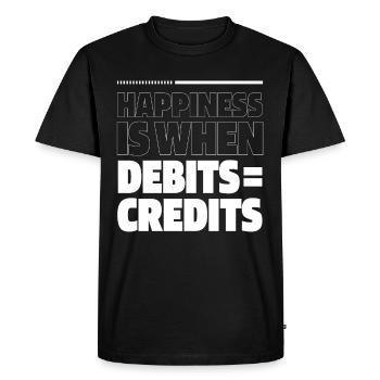 Happiness Is When Debits = Credits - Accountant - Men's Premium Organic T-Shirt - black - Front - Nico (187cm)