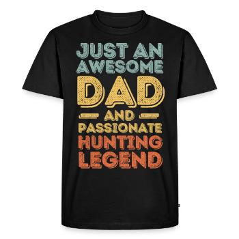 Papa chasse rétro - T-shirt Premium bio Homme - noir - Devant - Nico (187cm)