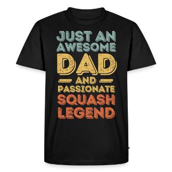 Papa Squash rétro - T-shirt Premium bio Homme - noir - Devant - Nico (187cm)