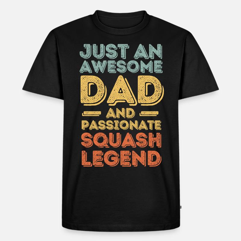 Papa Squash retro - Männer Premium Bio T-Shirt - Schwarz