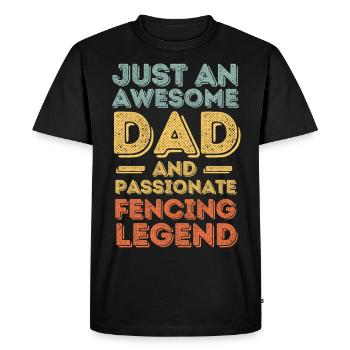 Dad fencing retro - Men's Premium Organic T-Shirt - black - Front - Nico (187cm)
