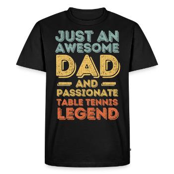 Papa tennis de table rétro - T-shirt Premium bio Homme - noir - Devant - Nico (187cm)