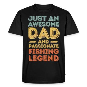 papa pêche pêche rétro - T-shirt Premium bio Homme - noir - Devant - Nico (187cm)