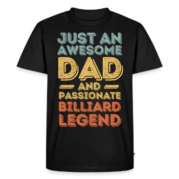 Papa Billard rétro - T-shirt Premium bio Homme - noir - Devant - Nico (187cm)