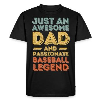 Papa baseball rétro - T-shirt Premium bio Homme - noir - Devant - Nico (187cm)