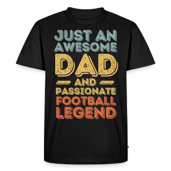 Papa football rétro - T-shirt Premium bio Homme - noir - Devant - Nico (187cm)