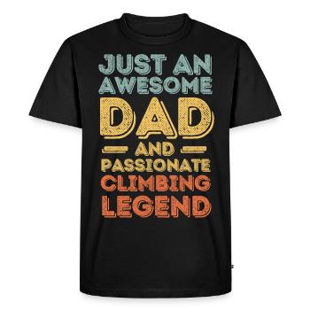 Papa Klettern retro - Männer Premium Bio T-Shirt - Schwarz - Vorne - Nico (187cm)