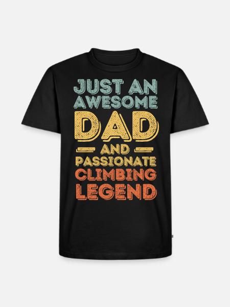 Papa climbing retro - Men's Premium Organic T-Shirt - black