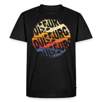 Duisburg Germany City Vintage Retro Skyline - Men's Premium Organic T-Shirt - black - Front - Nico (187cm)