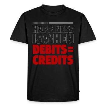 Happiness Is When Debits = Credits - Accountant - Men's Premium Organic T-Shirt - black - Front - Nico (187cm)