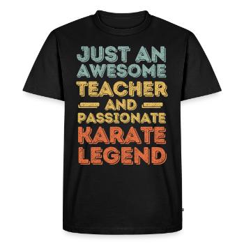 Professeur de Karaté rétro - T-shirt Premium bio Homme - noir - Devant - Nico (187cm)