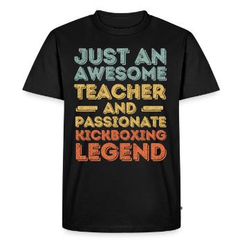 Teacher Kickboxing retro - Men's Premium Organic T-Shirt - black - Front - Nico (187cm)