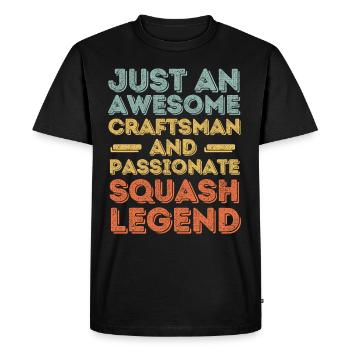 Artisan Squash rétro - T-shirt Premium bio Homme - noir - Devant - Nico (187cm)