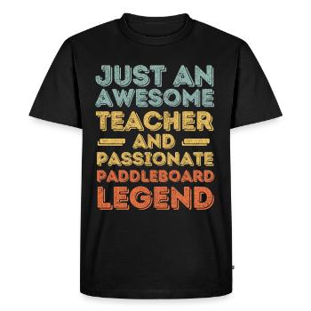 Teacher Paddleboard retro - Men's Premium Organic T-Shirt - black - Front - Nico (187cm)