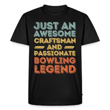 Artisan Bowling retro - Men's Premium Organic T-Shirt - black - Front - Nico (187cm)