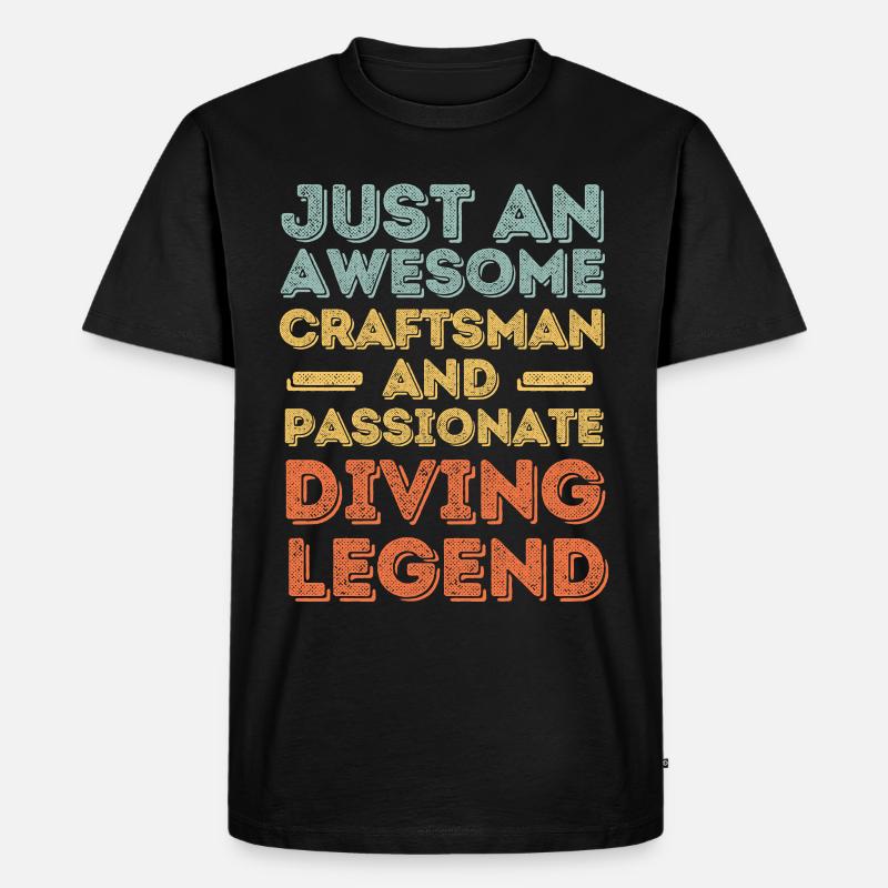 Handwerker Tauchen retro - Männer Premium Bio T-Shirt - Schwarz