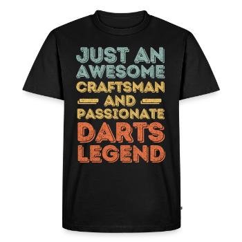 Artisan Dart rétro - T-shirt Premium bio Homme - noir - Devant - Nico (187cm)