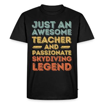 Professeur de parachutisme rétro - T-shirt Premium bio Homme - noir - Devant - Nico (187cm)
