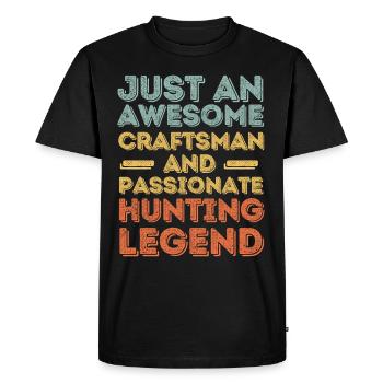 Artisan hunting retro - Men's Premium Organic T-Shirt - black - Front - Nico (187cm)