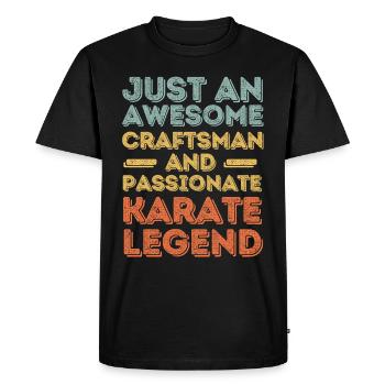Artisan Karate retro - Men's Premium Organic T-Shirt - black - Front - Nico (187cm)