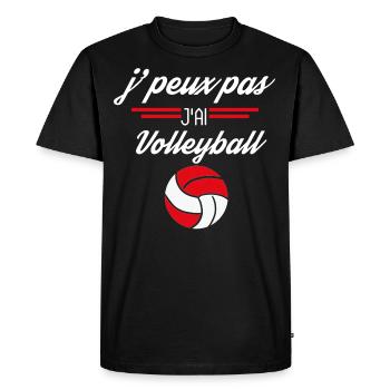 J peux pas j ai Volleyball rouge - T-shirt Premium bio Homme - noir - Devant - Nico (187cm)