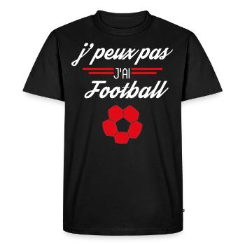 J Peux Pas j ai Football - T-shirt Premium bio Homme - noir - Devant - Nico (187cm)