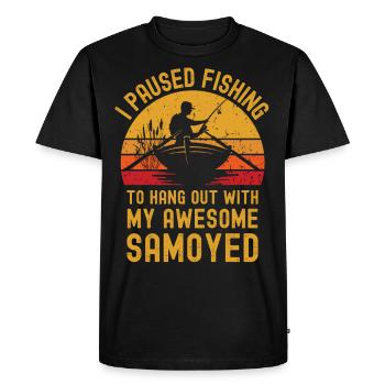 Pêche, pêche et Samoyède - T-shirt Premium bio Homme - noir - Devant - Nico (187cm)