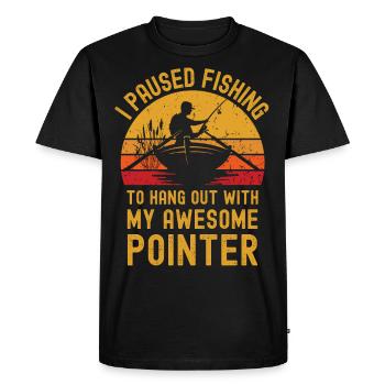 Pêche, pêche et pointeurs - T-shirt Premium bio Homme - noir - Devant - Nico (187cm)