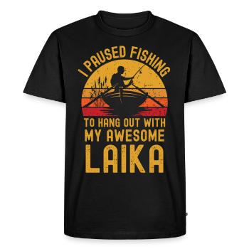Fishing, fishing and Laika - Men's Premium Organic T-Shirt - black - Front - Nico (187cm)