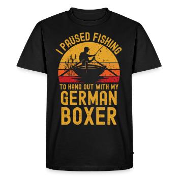 Pêche, pêche et boxeur allemand - T-shirt Premium bio Homme - noir - Devant - Nico (187cm)