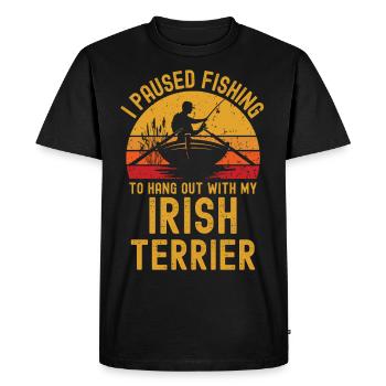 Pêche, pêche et terriers irlandais - T-shirt Premium bio Homme - noir - Devant - Nico (187cm)