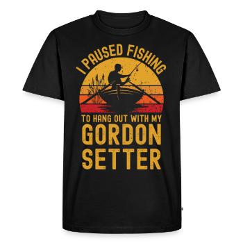 Fishing, fishing and Gordon Setter - Men's Premium Organic T-Shirt - black - Front - Nico (187cm)