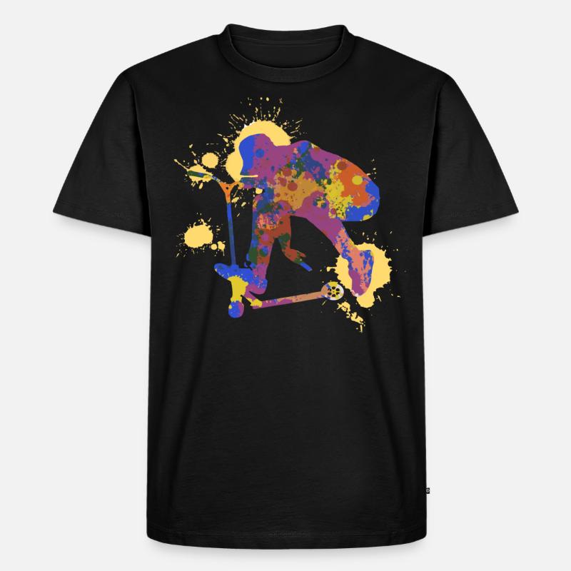 Stunt Scooter - Männer Premium Bio T-Shirt - Schwarz