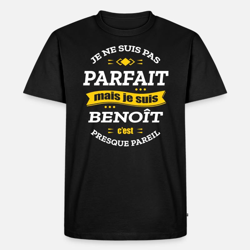 BENOÎT PARFAIT - PRENOM BENOÎT - T-shirt Premium bio Homme - noir
