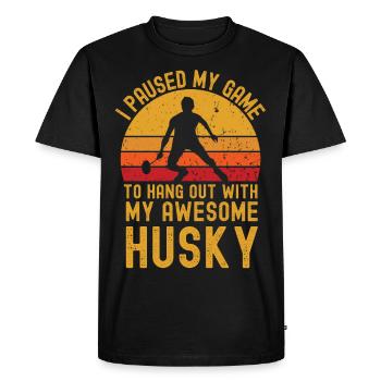 Badminton and Husky - Men's Premium Organic T-Shirt - black - Front - Nico (187cm)