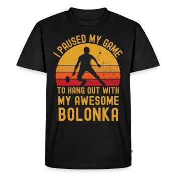 Badminton et Bolonka - T-shirt Premium bio Homme - noir - Devant - Nico (187cm)