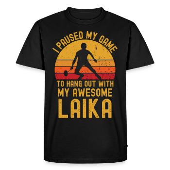 Badminton and Laika - Men's Premium Organic T-Shirt - black - Front - Nico (187cm)