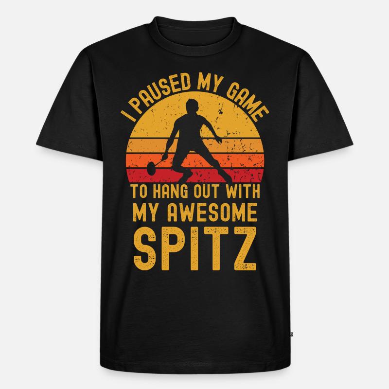 Badminton und Spitz - Männer Premium Bio T-Shirt - Schwarz