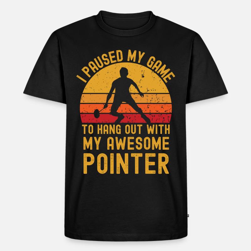 Badminton und Pointer - Männer Premium Bio T-Shirt - Schwarz