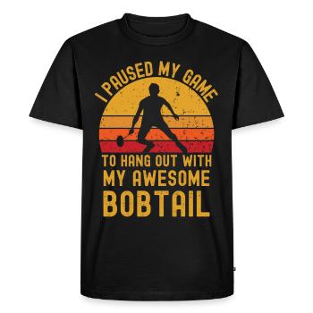 Badminton and Bobtail - Men's Premium Organic T-Shirt - black - Front - Nico (187cm)