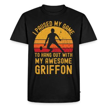 Badminton et Griffon - T-shirt Premium bio Homme - noir - Devant - Nico (187cm)
